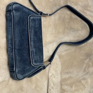 Zara Blue Shoulder Bag with Minimalist Design